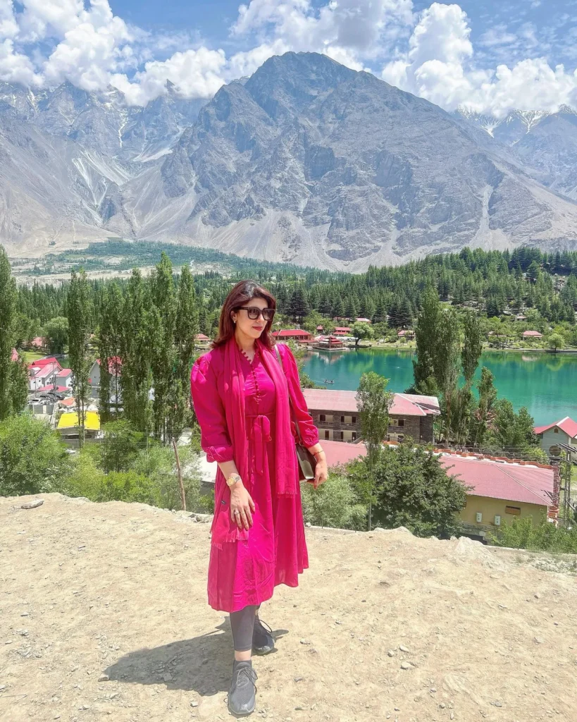 Journalist , News Anchor and Traveller Mariam Zafar Enjoys a Scenic Retreat at Shangrila Resort, Skardu