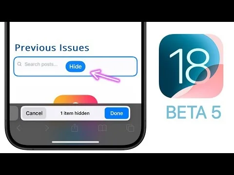 iOS 18 Beta 5 Adds "Hide Distracting Items" Feature for Safari